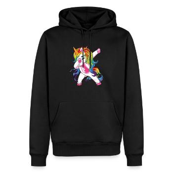 Dabbing Unicorn Mädchen Einhorn Rainbow Unicorns - Männer Premium Bio Hoodie - Schwarz - Vorne - Nico (187cm)