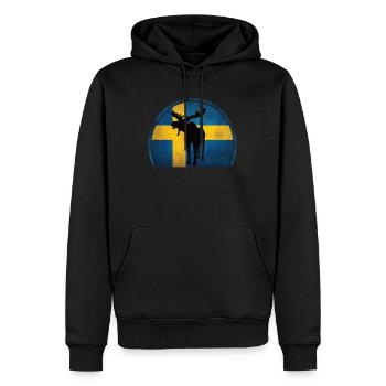 Schweden Elch Skandinavien schwedisch - Männer Premium Bio Hoodie - Schwarz - Vorne - Nico (187cm)