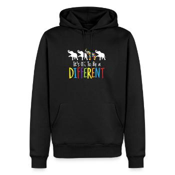It s ok to be different - Elefant Autism Autist - Men’s Premium Organic Hoodie - black - Front - Nico (187cm)