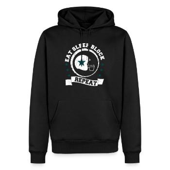 American Football Lineman Funny Quotes - Men’s Premium Organic Hoodie - black - Front - Nico (187cm)