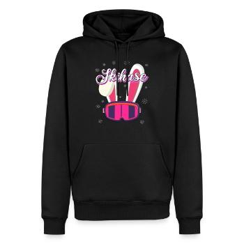 Skihase - Männer Premium Bio Hoodie - Schwarz - Vorne - Nico (187cm)
