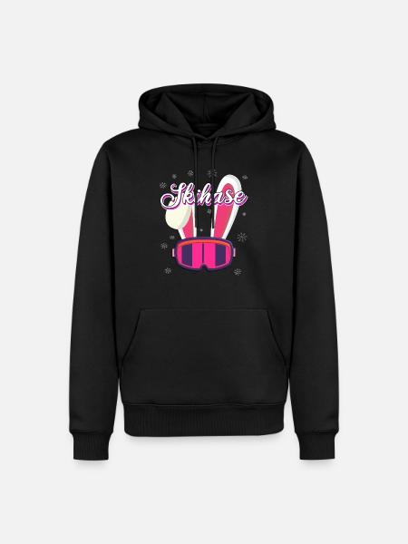 Skihase - Männer Premium Bio Hoodie - Schwarz