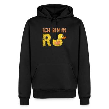 Rente - Männer Premium Bio Hoodie - Schwarz - Vorne - Nico (187cm)