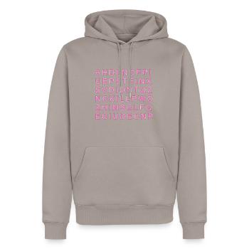 Epstein ne s'est pas suicidé - Sweat à capuche Premium bio Homme - taupe - Devant - Nico (187cm)