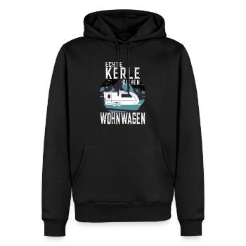 Echte Kerle ziehen Wohnwagen - Männer Premium Bio Hoodie - Schwarz - Vorne - Nico (187cm)