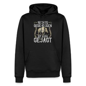 Nichts geschossen ist auch gejagt - Jäger - Jagd - Männer Premium Bio Hoodie - Schwarz - Vorne - Nico (187cm)