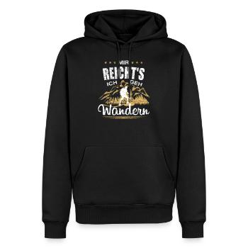 Wandern Wander Spruch Retro Vintage Oma Opa Rente - Männer Premium Bio Hoodie - Schwarz - Vorne - Nico (187cm)