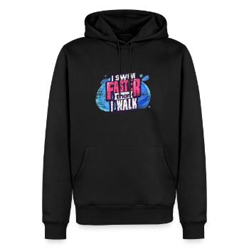 natation - Sweat à capuche Premium bio Homme - noir - Devant - Nico (187cm)