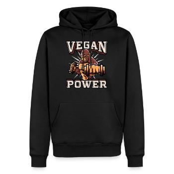 Vegan Power - Vegan Gym Workout - Sweat à capuche Premium bio Homme - noir - Devant - Nico (187cm)