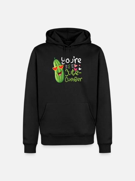 Un mignon valentine cumber disant concombre - Sweat à capuche Premium bio Homme - noir