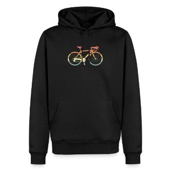 Fahrrad retro Rennrad - Männer Premium Bio Hoodie - Schwarz - Vorne - Nico (187cm)