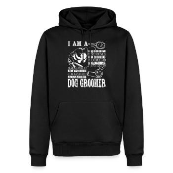 Promesse du toiletteur pour chiens - Sweat à capuche Premium bio Homme - noir - Devant - Nico (187cm)