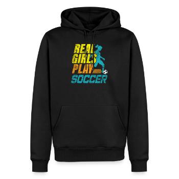 Frauenfußball Fußball - Männer Premium Bio Hoodie - Schwarz - Vorne - Nico (187cm)