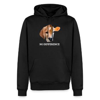 No difference Vegan - Sweat à capuche Premium bio Homme - noir - Devant - Nico (187cm)