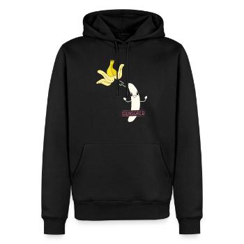 Censored Zensiert Banane - Männer Premium Bio Hoodie - Schwarz - Vorne - Nico (187cm)