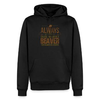 Biber - Männer Premium Bio Hoodie - Schwarz - Vorne - Nico (187cm)