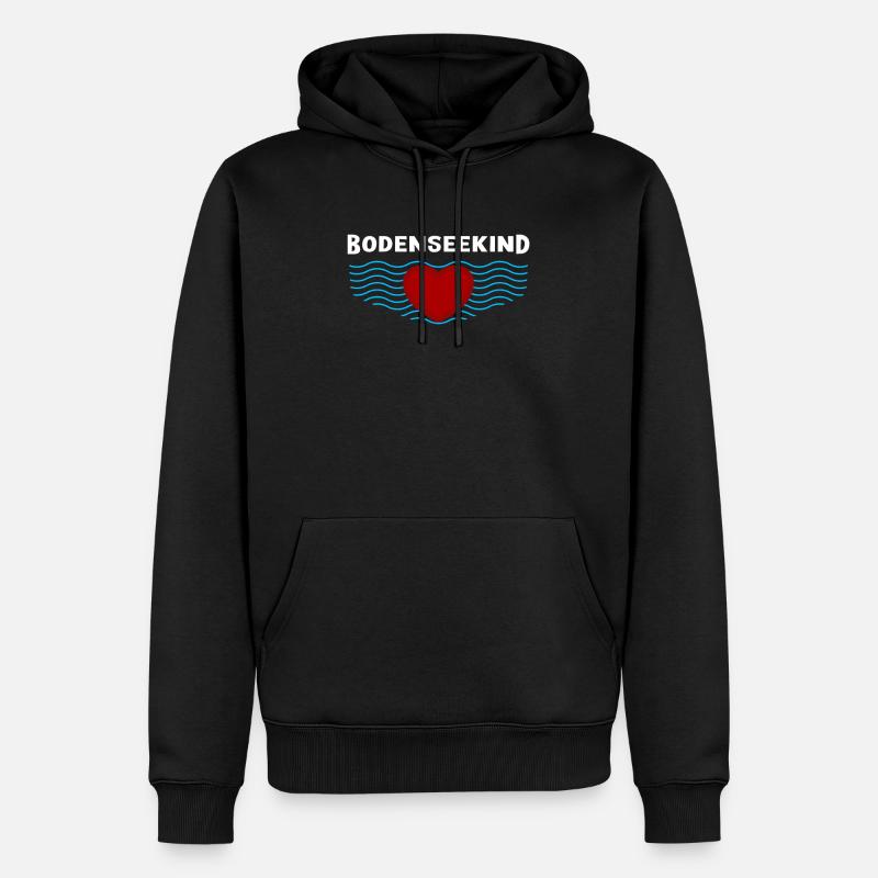Bodenseekind - Männer Premium Bio Hoodie - Schwarz