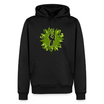 Protestation écologique - Sweat à capuche Premium bio Homme - noir - Devant - Nico (187cm)