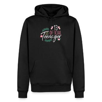 13 Official Teenager -Girls Mädchen 13 Geburtstag - Männer Premium Bio Hoodie - Schwarz - Vorne - Nico (187cm)