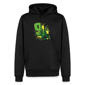 Football 10th birthday 10 years - Men’s Premium Organic Hoodie - black - Front - Nico (187cm)