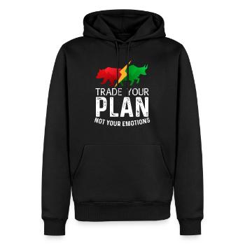 Tradez votre plan et non vos émotions - Sweat à capuche Premium bio Homme - noir - Devant - Nico (187cm)