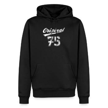 Original 75 | Born in 1975, 45th birthday - Men’s Premium Organic Hoodie - black - Front - Nico (187cm)