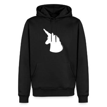 Licorne licorne - Sweat à capuche Premium bio Homme - noir - Devant - Nico (187cm)