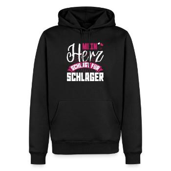 Schlager Liebe - Männer Premium Bio Hoodie - Schwarz - Vorne - Nico (187cm)