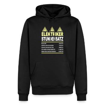 Elektriker Stundensatz Stundenlohn - Männer Premium Bio Hoodie - Schwarz - Vorne - Nico (187cm)