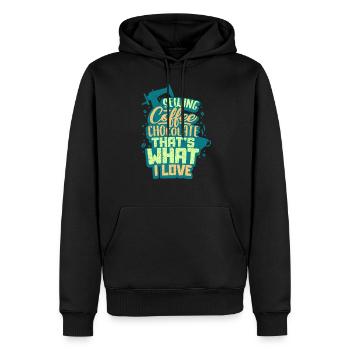 Machine à coudre à coudre - Sweat à capuche Premium bio Homme - noir - Devant - Nico (187cm)