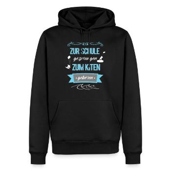 Zum Kiten geboren Kiteboarder Kitesurfen Kiten - Männer Premium Bio Hoodie - Schwarz - Vorne - Nico (187cm)