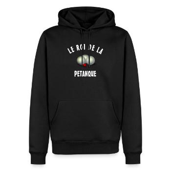 le roi de la petanque - Sweat à capuche Premium bio Homme - noir - Devant - Nico (187cm)
