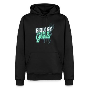 Biologie - Sweat à capuche Premium bio Homme - noir - Devant - Nico (187cm)
