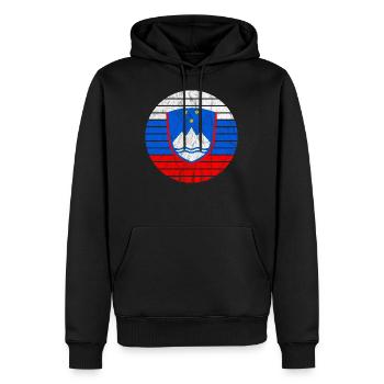 Slowenien Wappen Flagge Slowenien-Urlaub Souvenir - Männer Premium Bio Hoodie - Schwarz - Vorne - Nico (187cm)