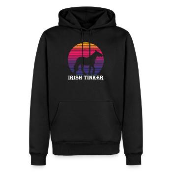 Irish Tinker - Cheval rétro style - Sweat à capuche Premium bio Homme - noir - Devant - Nico (187cm)