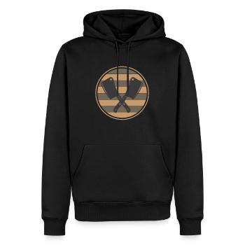 Boucher et boucher - Sweat à capuche Premium bio Homme - noir - Devant - Nico (187cm)