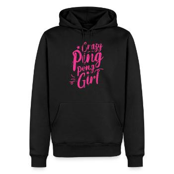 Fille de tennis de table - Sweat à capuche Premium bio Homme - noir - Devant - Nico (187cm)