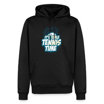 Tennis de table - Sweat à capuche Premium bio Homme - noir - Devant - Nico (187cm)