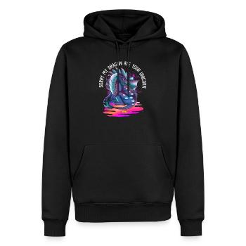 Lustiges Drachen Einhorn Witzige Fantasy Tiere - Männer Premium Bio Hoodie - Schwarz - Vorne - Nico (187cm)