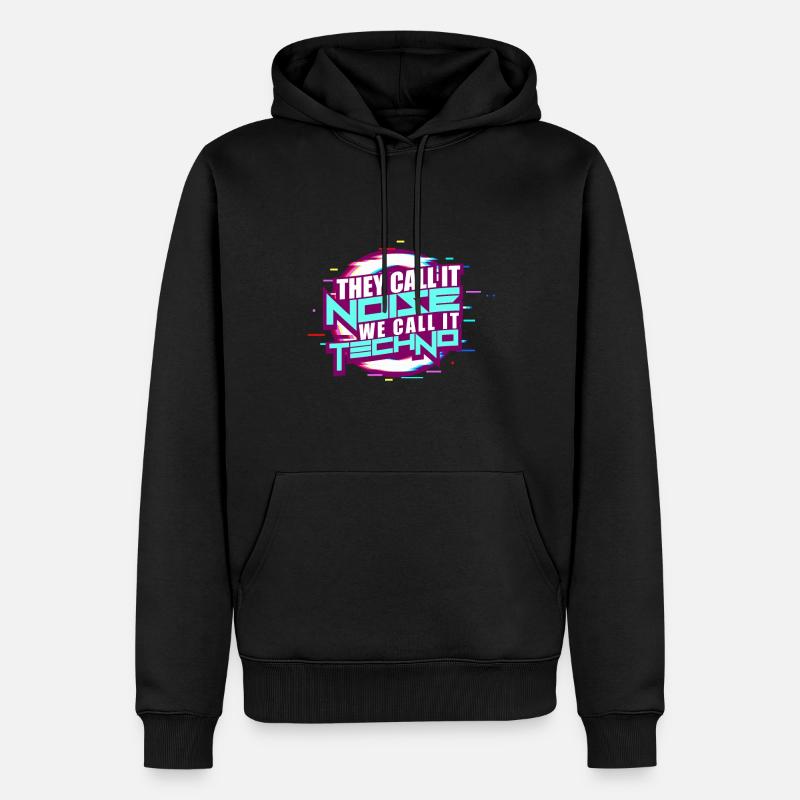 Techno - Männer Premium Bio Hoodie - Schwarz