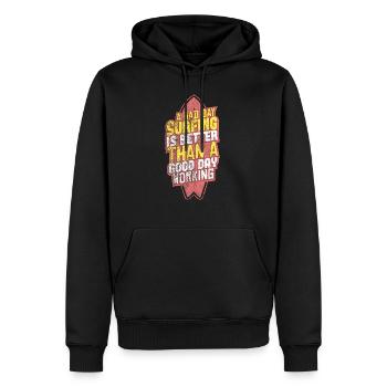 Surfeur - Sweat à capuche Premium bio Homme - noir - Devant - Nico (187cm)