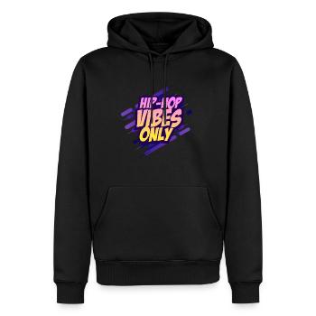 Hip hop - Sweat à capuche Premium bio Homme - noir - Devant - Nico (187cm)