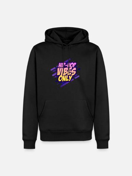 Hip hop - Ekologiczna męska bluza z kapturem Premium - czarny