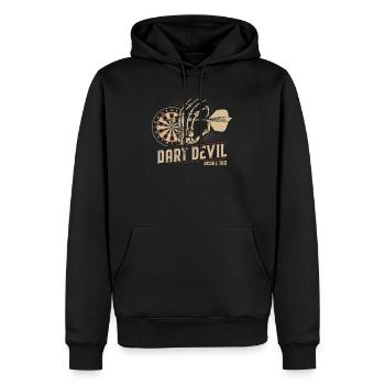 Dart Devil Score 180 Darten Darter Dartspieler - Männer Premium Bio Hoodie - Schwarz - Vorne - Nico (187cm)