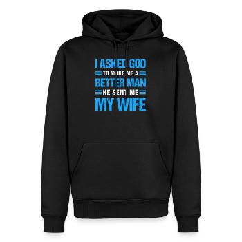 Lustiges Geschenk für Männer - Männer Premium Bio Hoodie - Schwarz - Vorne - Nico (187cm)