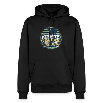 Karaté - Sweat à capuche Premium bio Homme - noir - Devant - Nico (187cm)