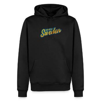 Schweden - Männer Premium Bio Hoodie - Schwarz - Vorne - Nico (187cm)