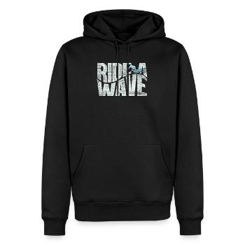surfer - Felpa con cappuccio ecologica premium da uomo - nero - Fronte - Nico (187cm)