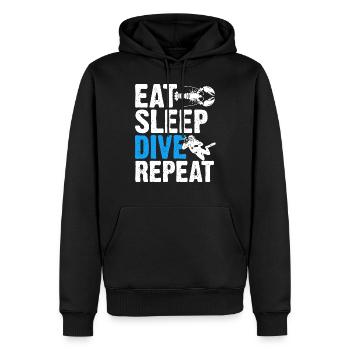 Eat Sleep Dive Repeat Funny Scuba Diving - Men’s Premium Organic Hoodie - black - Front - Nico (187cm)