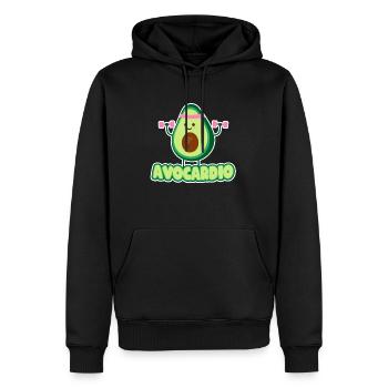 Avocado Avocardio Frucht Veganer Vegetarier Cardio - Männer Premium Bio Hoodie - Schwarz - Vorne - Nico (187cm)